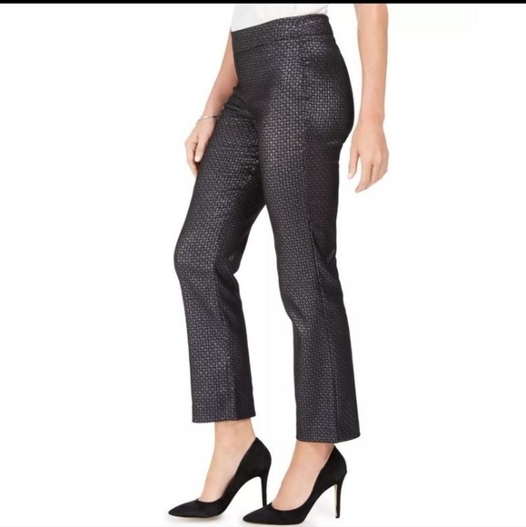 JM Collection Women's Pull- On Foil Jacquard Pants - Picture 3 of 10